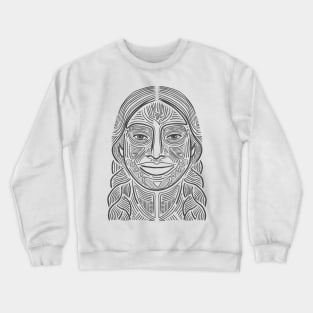 Indigenous woman hand drawn illustration Crewneck Sweatshirt